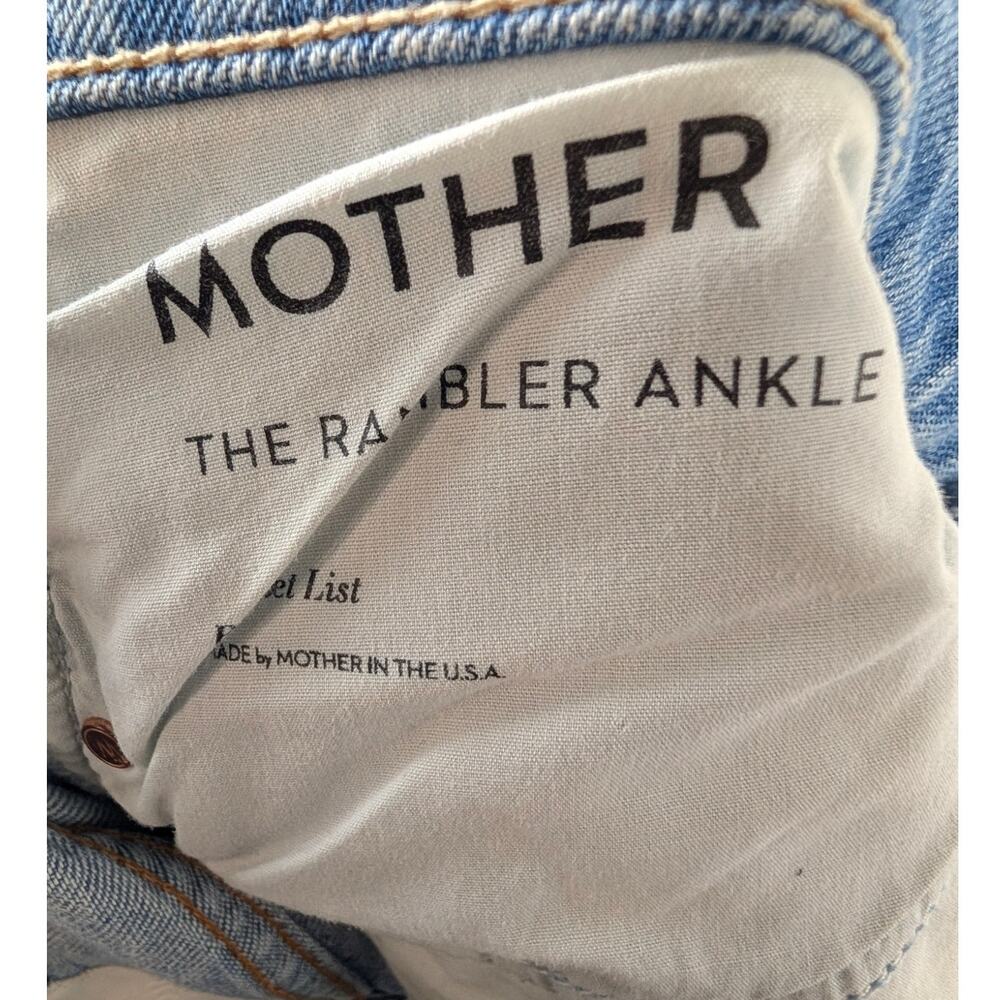 Mother The Rambler Ankle Straight Leg Jeans Blue Washed Piece by Piece Womens 31 - Picture 7 of 8